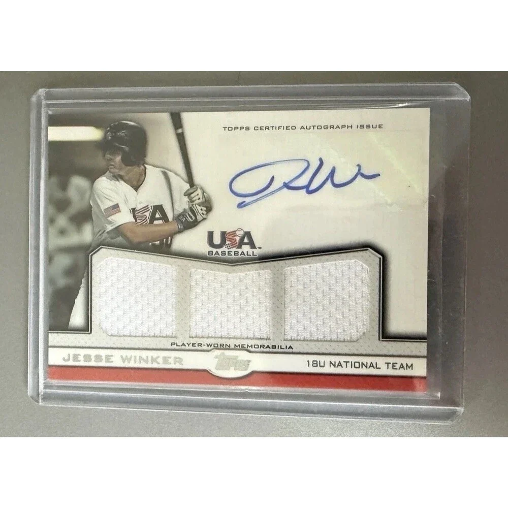 2011 Topps USA  Autograph Auto Jersey Red Jesse Winker Game Used